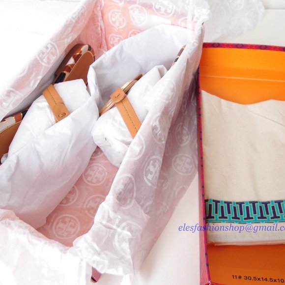 NIB Tory Burch Enamel Miller Sandals Elba Camello US 7 AUTHETNIC - Picture 2 of 15